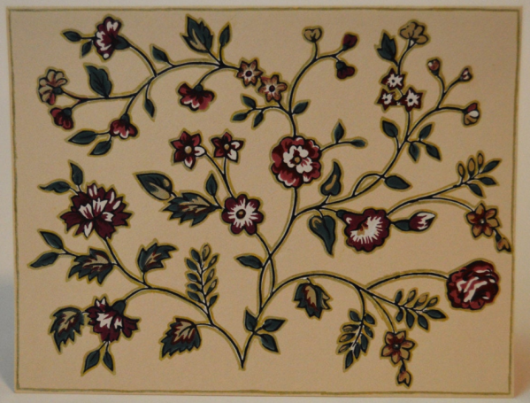 red and gold wildflower design notecard